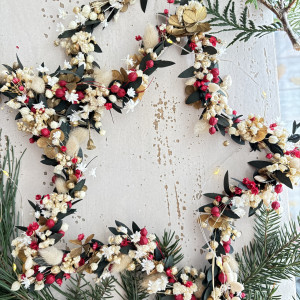 Dekoracja świąteczna gwiazda złoto-czerwień