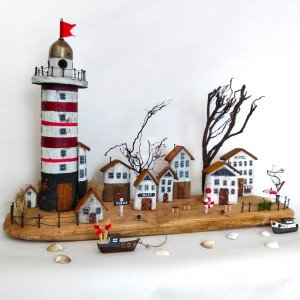 Dekoracja z drewna morskiego - wspomnienie z wakacji.