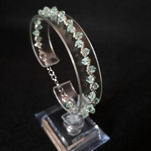 Delikatna Bransoletka "Silver Chrysolite" z Koralików i Kryształków