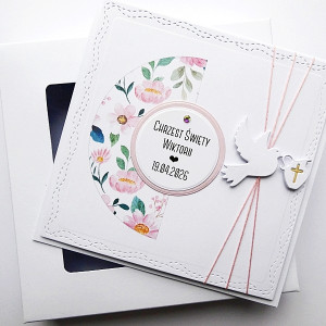 Delikatna kartka na Chrzest z personalizacją