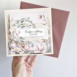 Delikatna kartka ślubna personalizowana