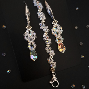 Delikatny Komplet Ślubny z Kryształków - Bransoletka i Kolczyki