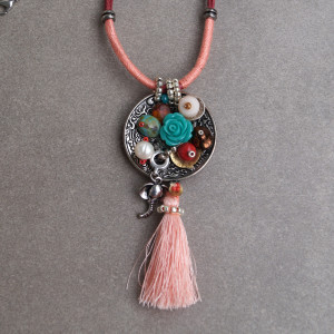 Delikatny naszyjnik z koralikami w stylu boho