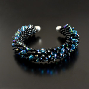 Derven, smocza bransoleta cuff, beading