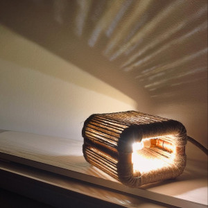 Designerska loftowa lampa miedziana w stylu boho z żarówką SMART
