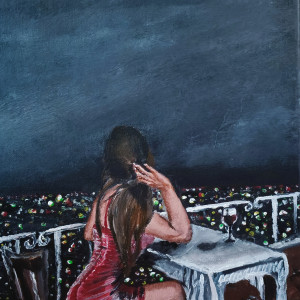 dinner by the city lights 30x40