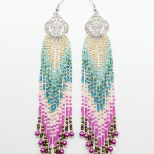 Długie Kolczyki Boho Ombre – Kaskada Kolorów
