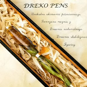 Długopis z drewna stabilizowanego [zielony]