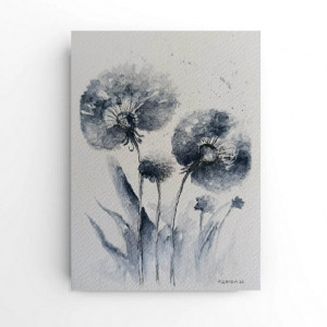 Dmuchawce -akwarela formatu 18/12,5 cm