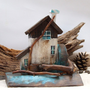 Domek z drewna, dekoracja - Młyn