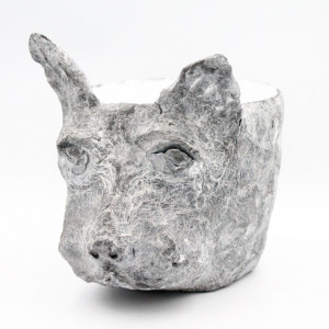 Doniczka z Głową Psa – Oryginalna Osłonka