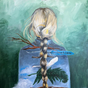 "Drabina Czarownicy" obraz akrylowy na płótnie - kobieta, moc, magia