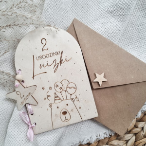 Drewniana kartka urodzinowa dla dziecka #2