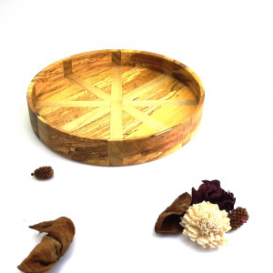 Drewniana patera z buka i olchy – Rękodzieło na stół