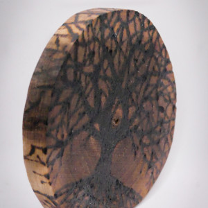 Drewniana ręcznie wypalana podkładka pod kubek “Drzewo życia"