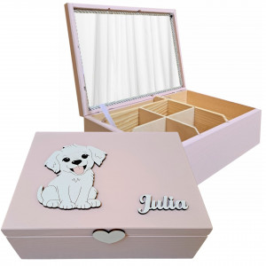 Drewniana szkatułka z lusterkiem-L27