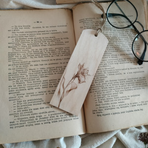 Drewniana zakładka do książki Flower