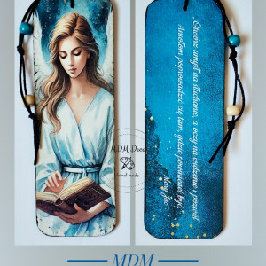 Drewniana zakładka dwustronna - Anioł 1