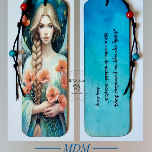 Drewniana zakładka dwustronna - Anioł 2