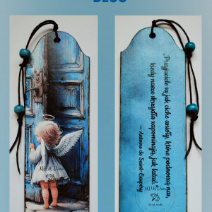 Drewniana zakładka dwustronna - Aniołek 1