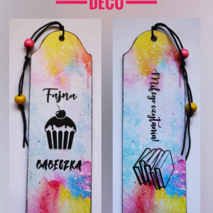 Drewniana zakładka dwustronna - fajna babeczka