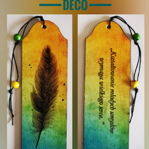 Drewniana zakładka dwustronna - zakończenie roku szkolnego 1