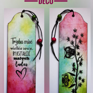 Drewniana zakładka dwustronna - zakończenie roku szkolnego 10