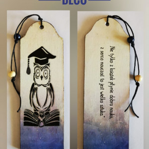 Drewniana zakładka dwustronna - zakończenie roku szkolnego 11