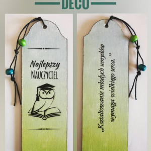 Drewniana zakładka dwustronna - zakończenie roku szkolnego 13