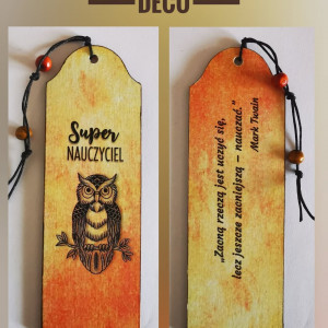 Drewniana zakładka dwustronna - zakończenie roku szkolnego 14