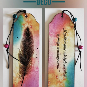 Drewniana zakładka dwustronna - zakończenie roku szkolnego 2