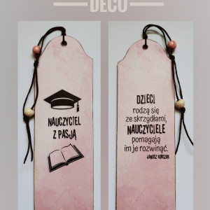 Drewniana zakładka dwustronna - zakończenie roku szkolnego 3