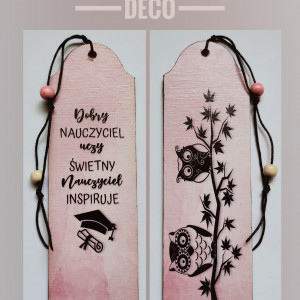 Drewniana zakładka dwustronna - zakończenie roku szkolnego 4