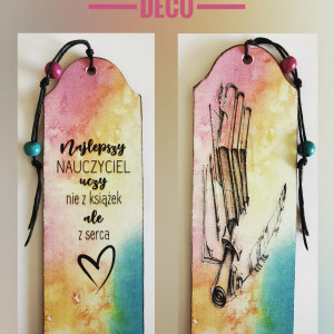 Drewniana zakładka dwustronna - zakończenie roku szkolnego 6