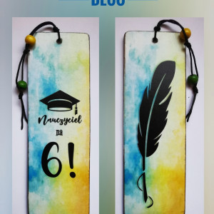 Drewniana zakładka dwustronna - zakończenie roku szkolnego 8