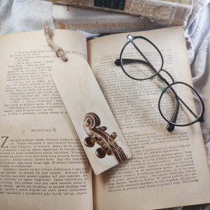 Drewniana zakładka Skrzypce