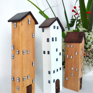 Drewniane domki w rustykalnym stylu.