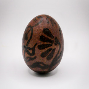 Drewniane jajko – ręcznie wypalany wzór, ORGANICZNY  pirografia