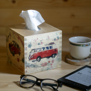 Drewniane pudełko na chusteczki - VW Transporter