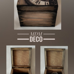 Drewniane pudełko na zegarek - steampunk