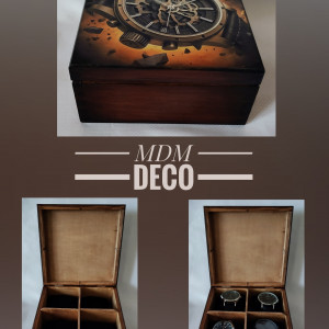 Drewniane pudełko na zegarki - wybuch czasu