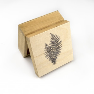 Drewniane pudełko - paproć