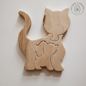 Drewniane puzzle mini kotki