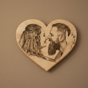 Drewniane serce ze zdjęciem na ścianę
