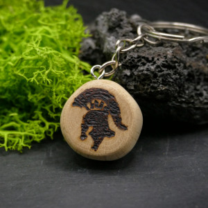 Drewniany breloczek - ręcznie wypalana - Spartan - dla niego