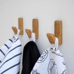 Drewniany samoprzylepny haczyk dębowy  (1 szt) super mocny