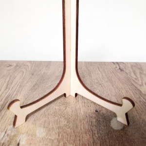 Drewniany stojak do obrazka o średnicy 20 cm