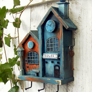 Drewniany wieszak na klucze, mały - seria Zabytkowe dworce