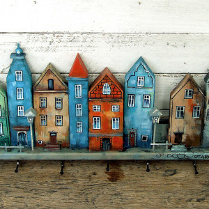 Drewniany wieszak na ubrania - Kolorowa Starówka