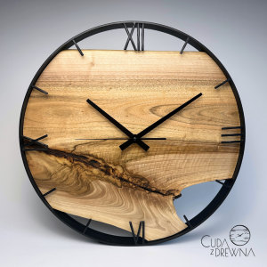 Drewniany zegar rzymski - na zamówienie | 50 cm